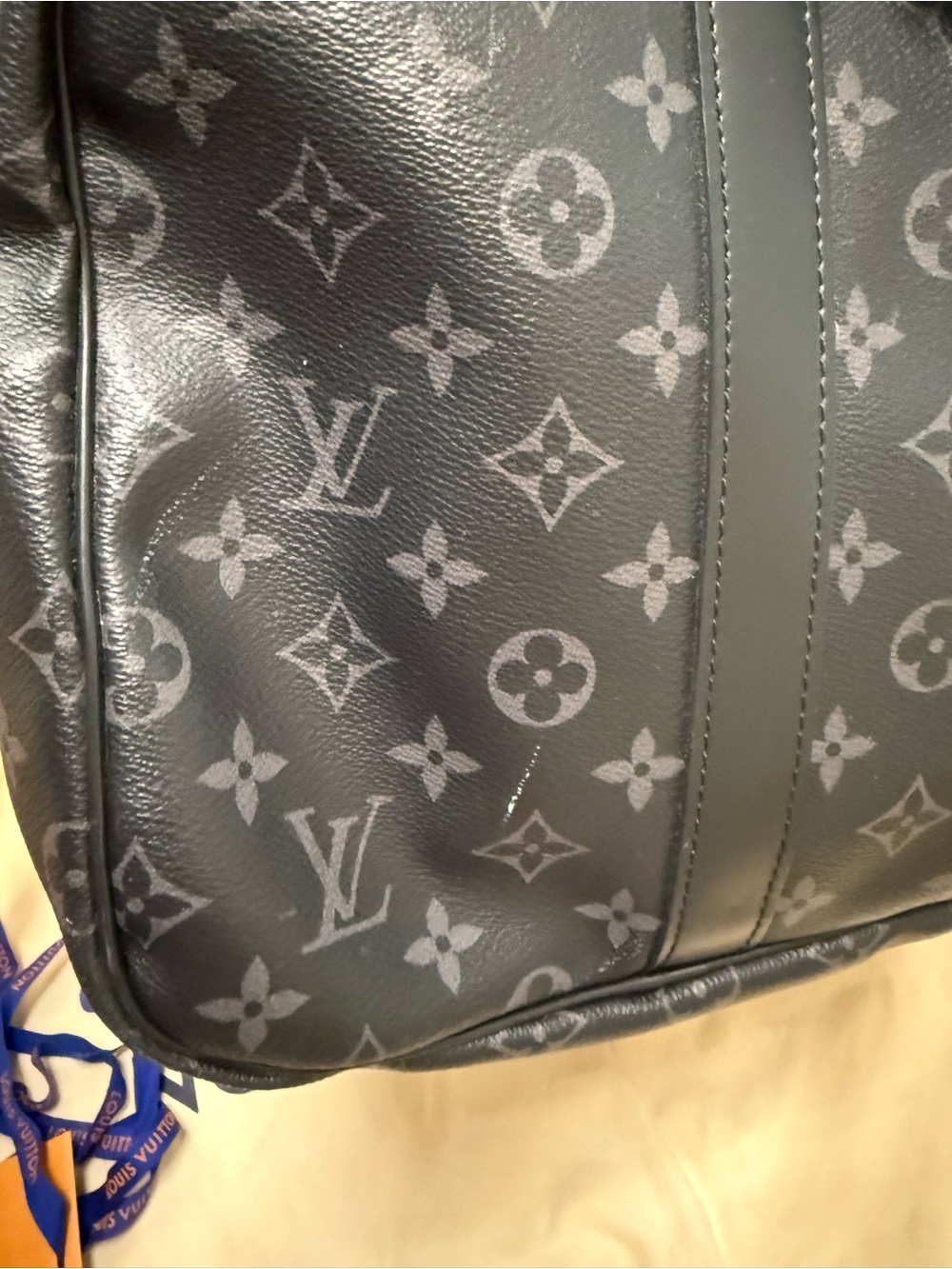 Louis Vuitton Keepall Bandoulière 55 Black Monogram Eclipse Duffel Bag - Picture 12 of 12